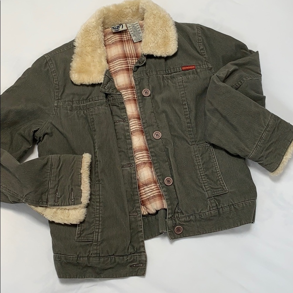 Roxy corduroy Sherpa jacket with flannel lining
